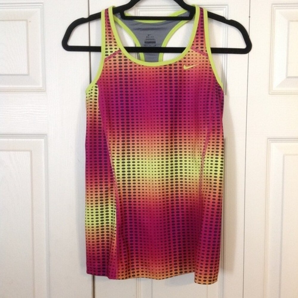 NIKE DRI-FIT Medium Yellow, Orange, Purple Tank Top Workout Athletic Athleisure